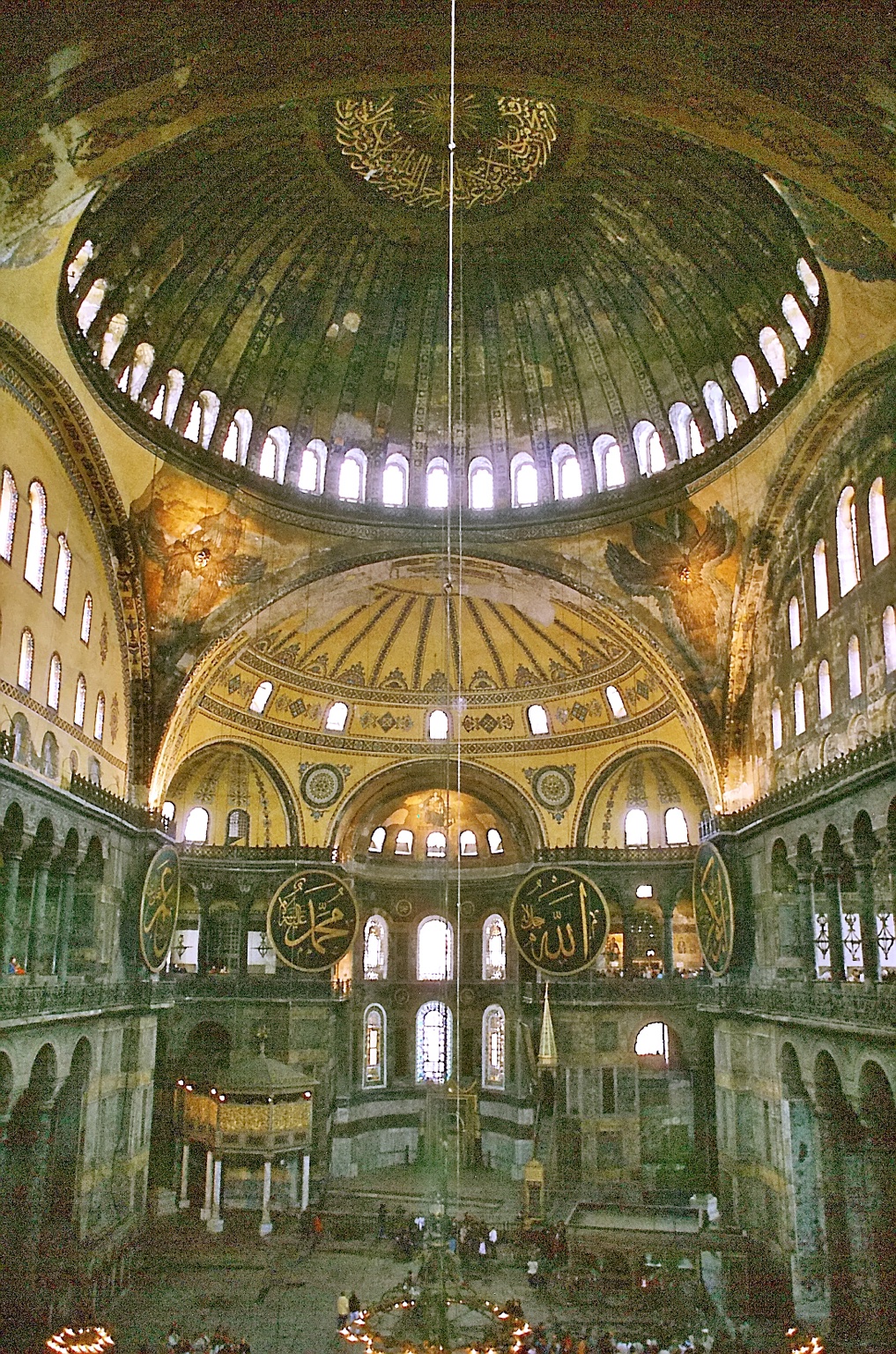 The monumental nave and dome of Ayasofya in İstanbul