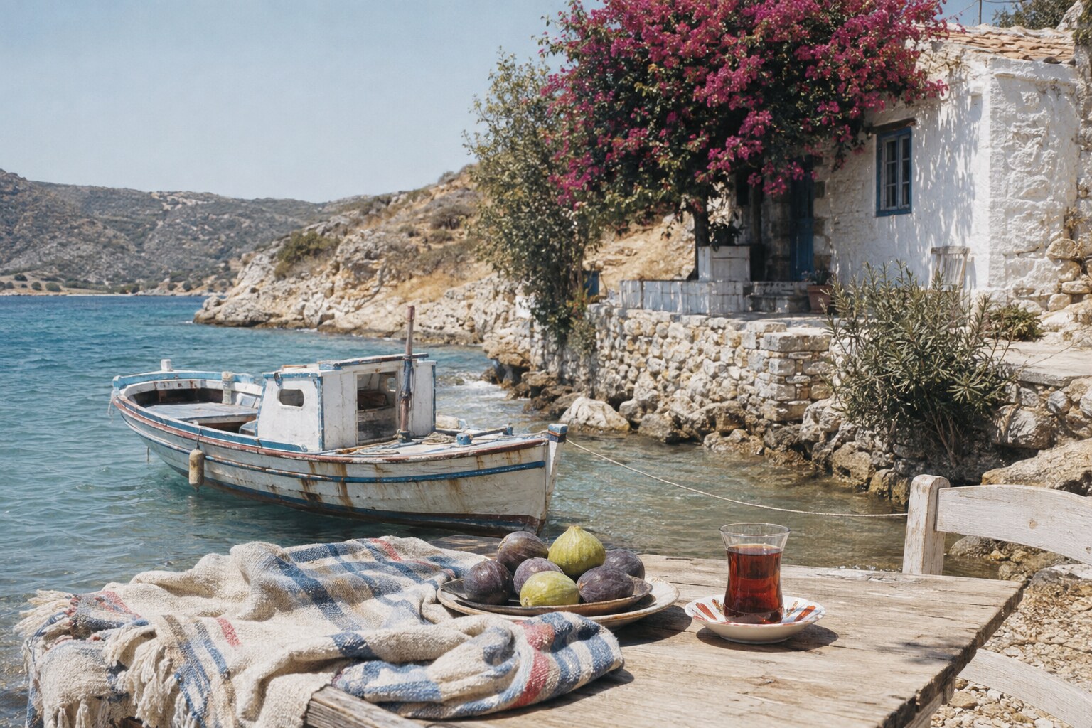 A quiet summer afternoon on the Aegean coast