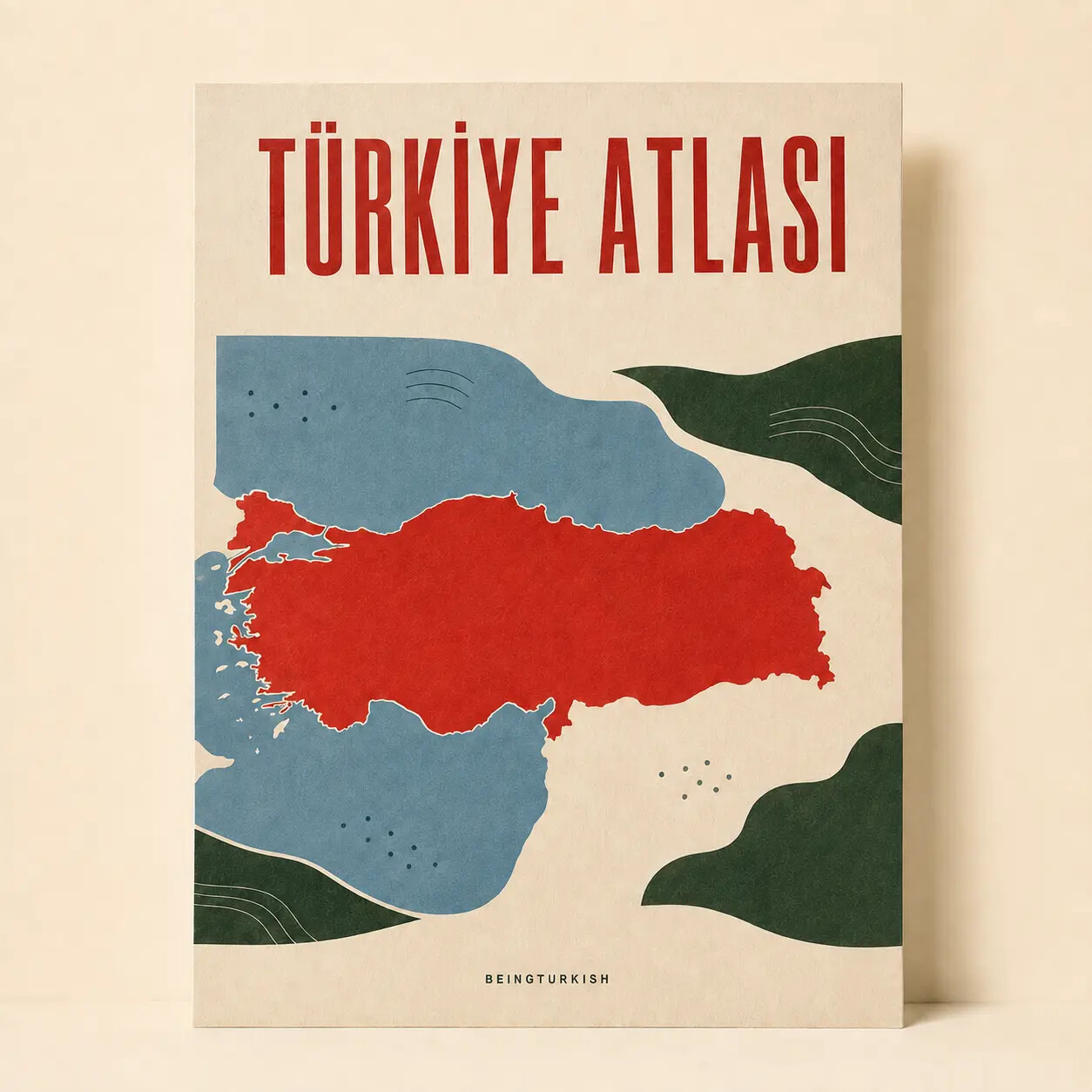 Atlas of Türkiye graphic wall poster