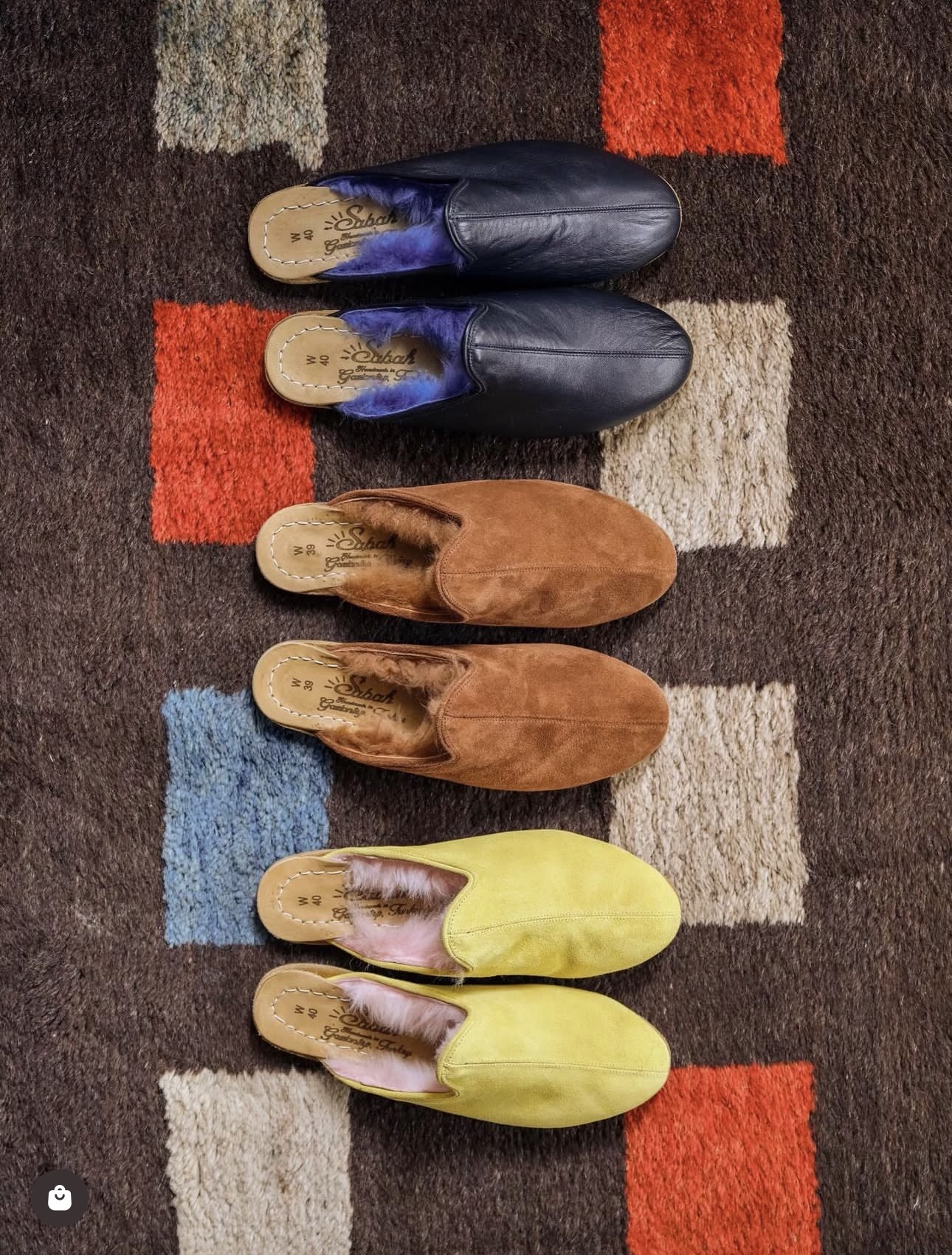 Black, tobacco and saffron backless yemeni slippers