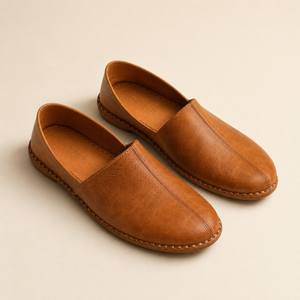 BEINGTURKISH tobacco leather Antep yemeni shoes