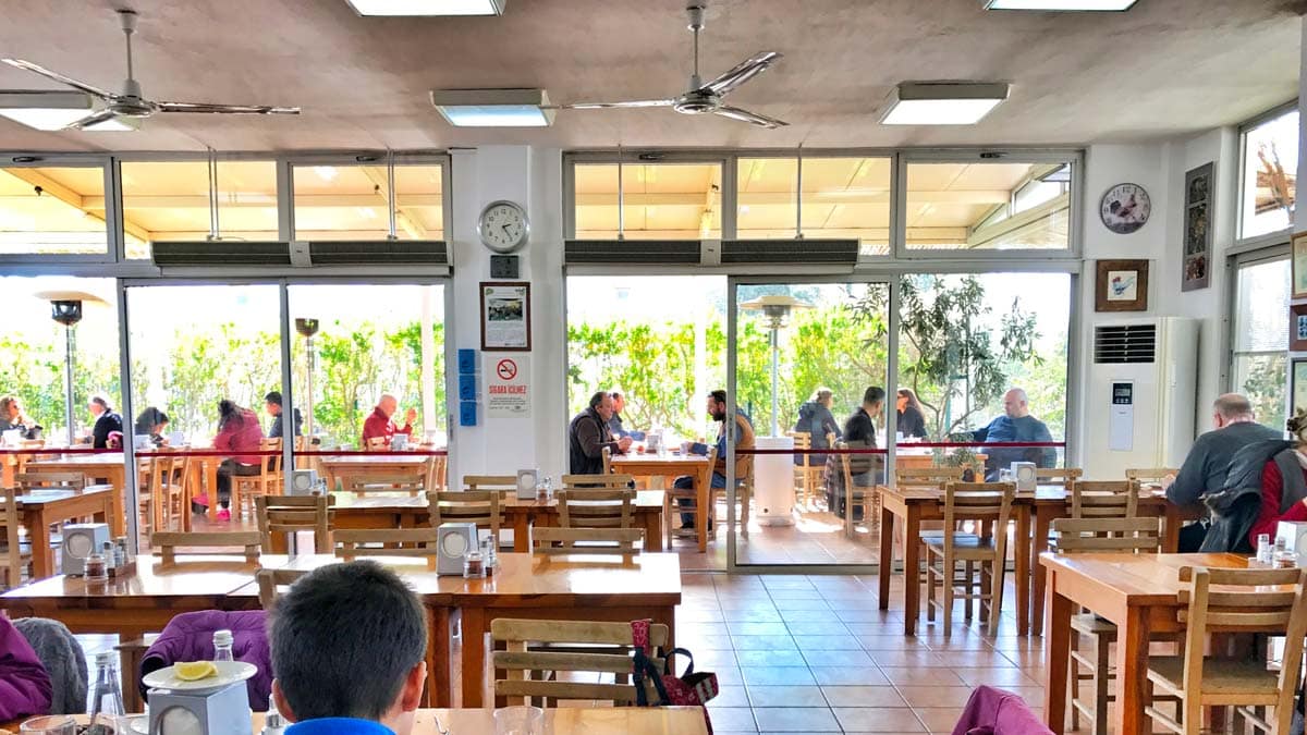 A plain local dining room set for lunch in Bodrum
