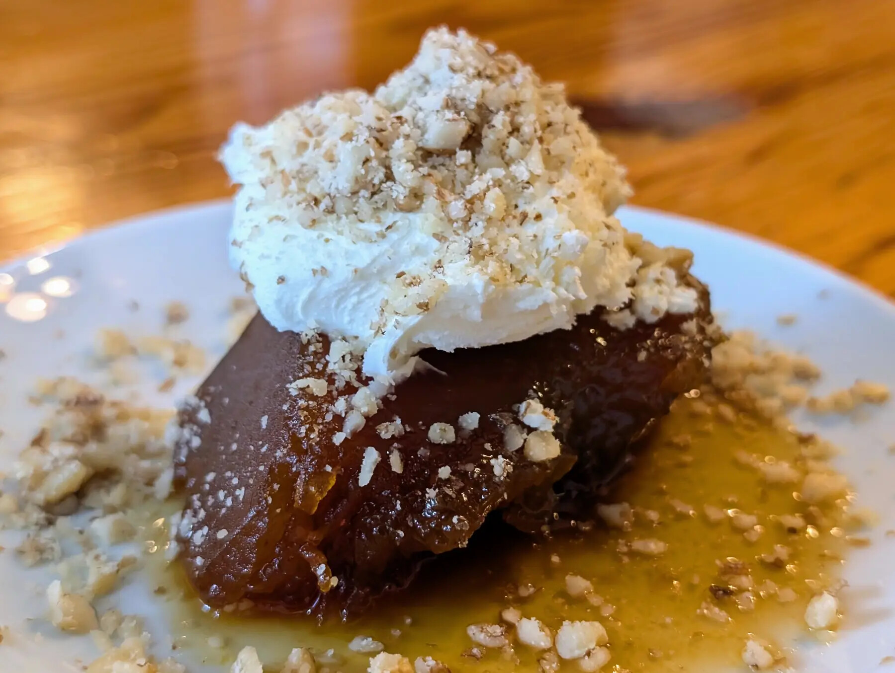 Pumpkin dessert with kaymak and walnuts